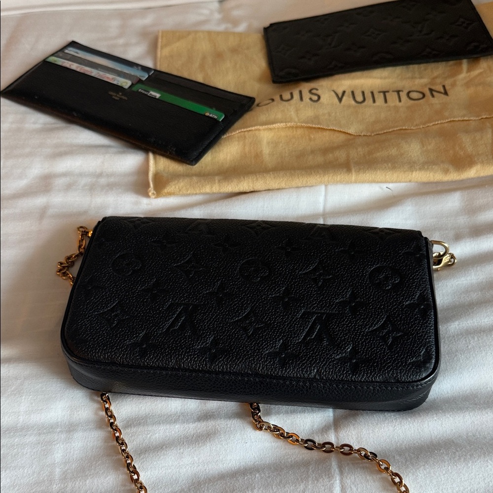 Louis Vuitton Black Clutch with Gold Chain - Picture 6 of 9
